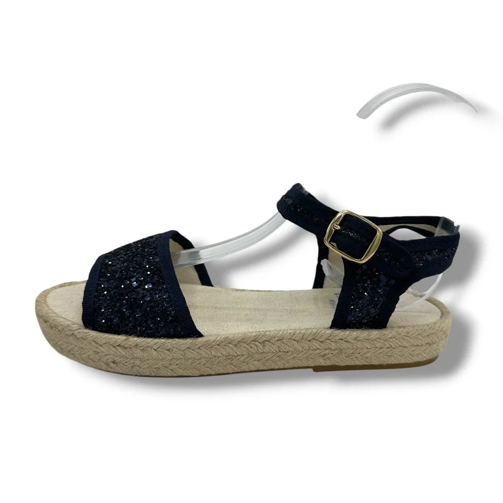 Crewcuts x Childrenchic Navy Glitter Espadrille Sandals Made in Spain Size 34